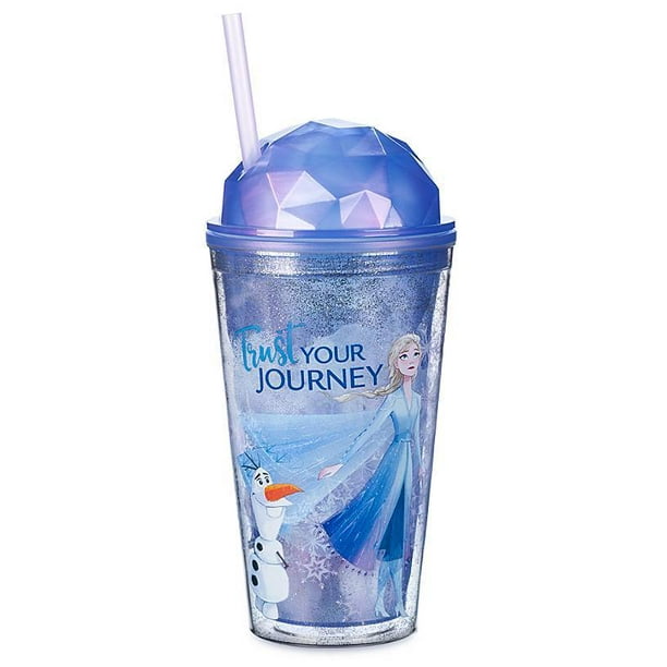 Disney Store Frozen Anna Olaf Cold Cup Tumbler Sippy Plastic Water Straw Cup New